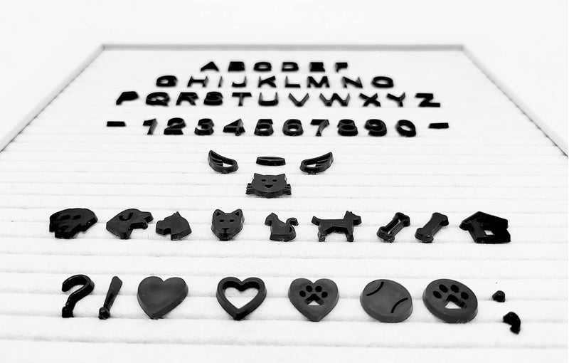 G GAMIT Felt Letter Board Letters Only - Pre-cut 0.5 Inch(1/2”) Tall Black Letters 492pcs with Canvas Bag(No Board Included) - Image 5